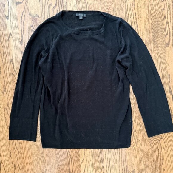 J. Crew oversized black linen sweater size XXS - Picture 1 of 3